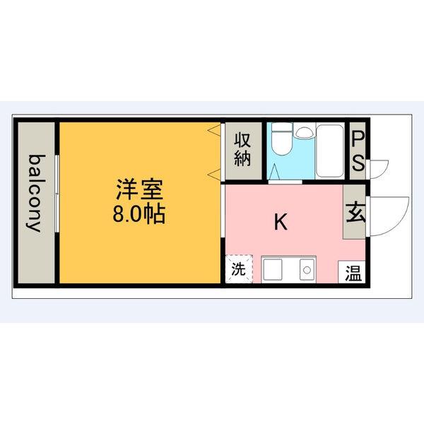ベルトピア稲沢II(1K/5階)の間取り写真