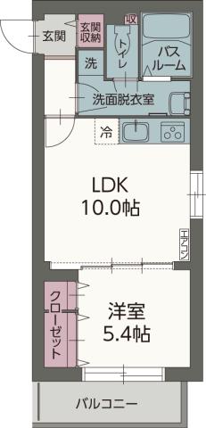レジェンド(1LDK/1階)の間取り写真