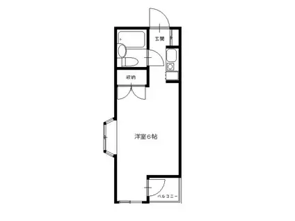 メゾンウイステリア(1K/4階)の間取り写真