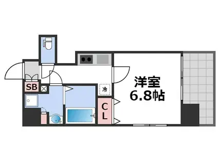 AMABILE森之宮(1K/3階)の間取り写真