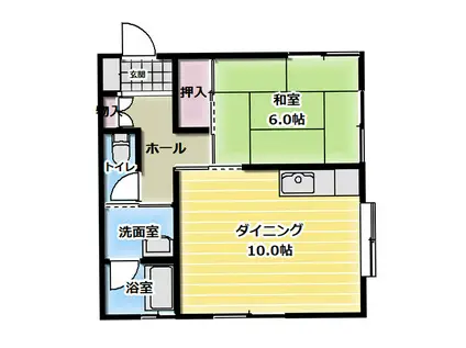 パレステージリラ(1LDK/2階)の間取り写真