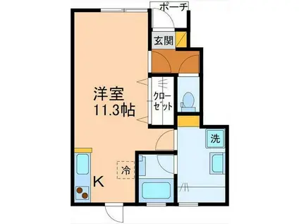 PALACE DEUX 笠間(ワンルーム/1階)の間取り写真