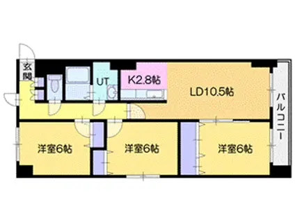 リアライズ新札幌(3LDK/3階)の間取り写真