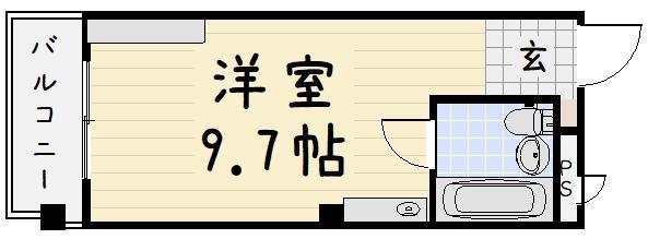 小川レジデンス2(1DK/3階)の間取り写真