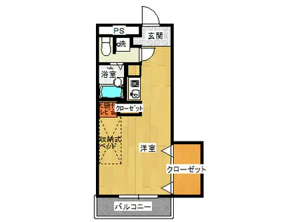 キャッスルエイト(ワンルーム/1階)の間取り写真