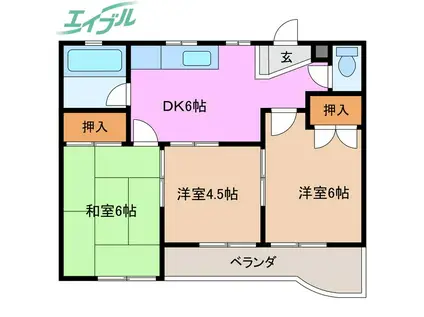 メゾン吉川(3DK/1階)の間取り写真