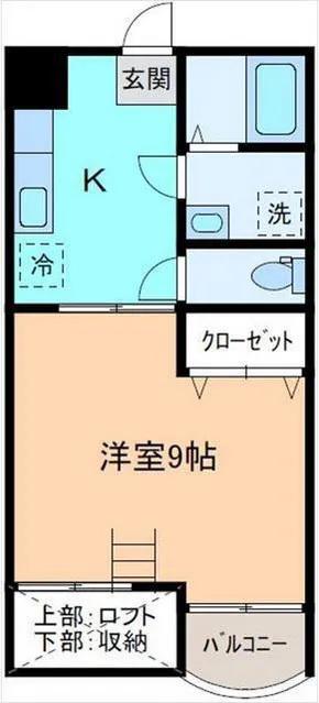 ドゥウェル田中町(1K/2階)の間取り写真