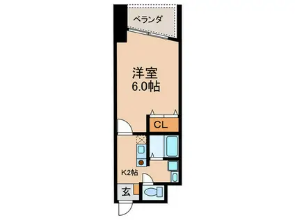 エミール泉(1K/5階)の間取り写真