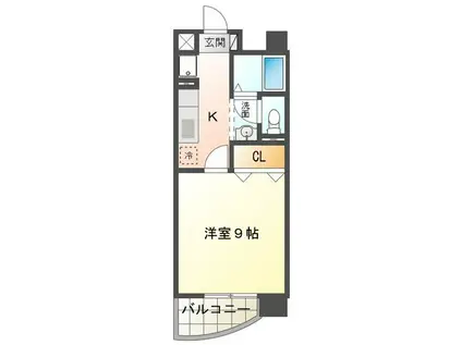パレドールKONISHI(1K/4階)の間取り写真