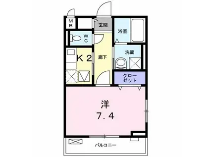 セイバリー・グローヴII(1K/1階)の間取り写真