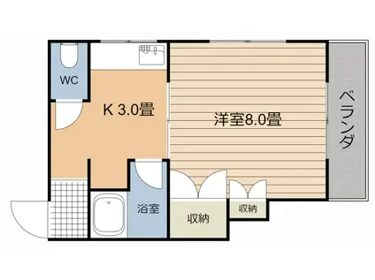 KBCビル(1K/4階)の間取り写真