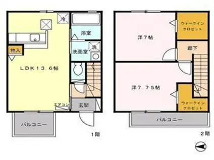 ブエナスエルテⅠ(2LDK/1階)の間取り写真