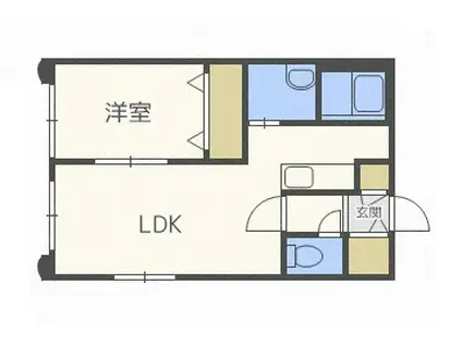 グランメール南郷通(1LDK/4階)の間取り写真