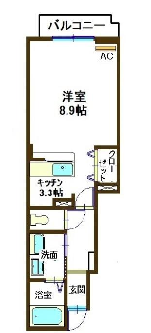 サンパティーク・S(1K/1階)の間取り写真