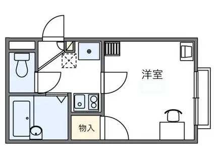 レオパレスTAMA(1K/2階)の間取り写真