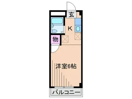 グレース大倉山(ワンルーム/1階)の間取り写真