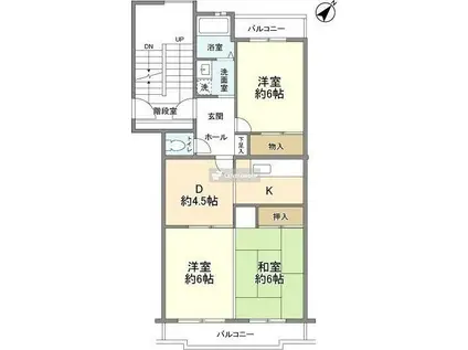 パークヒル航空公園II(3DK/5階)の間取り写真