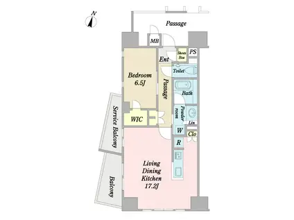 プレミスト奥武山公園(1LDK/4階)の間取り写真