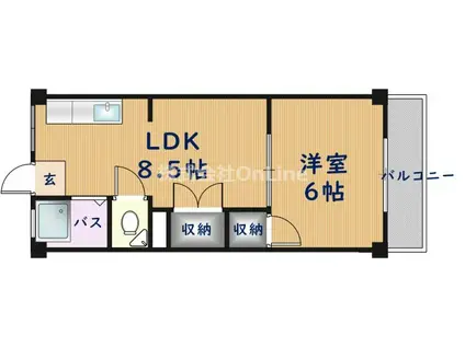 柴本マンション(1LDK/4階)の間取り写真