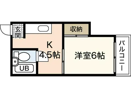 REFLA(1DK/2階)の間取り写真