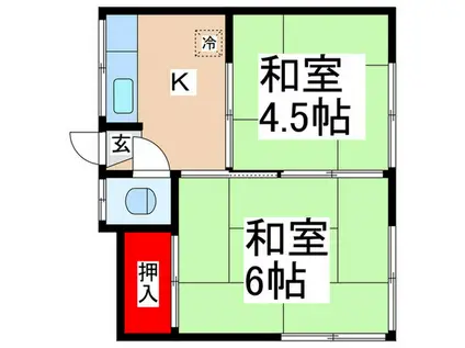 尼野荘(2K/2階)の間取り写真