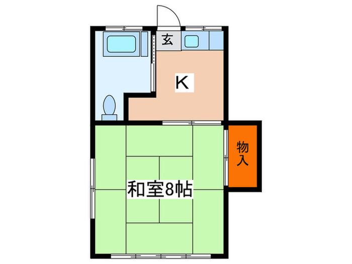 寿ハイツ(1K/2階)の間取り写真