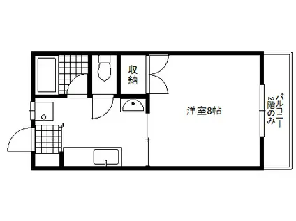 エクレールフジ(1DK/1階)の間取り写真