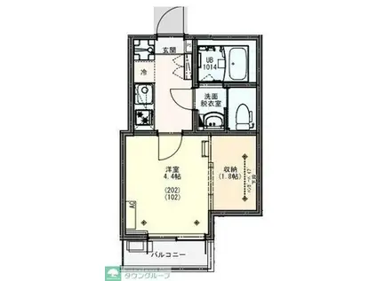 KEIAI RESIDENCE 五香(1K/2階)の間取り写真