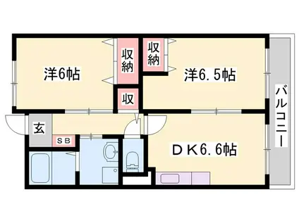 クインシ―15(2DK/2階)の間取り写真