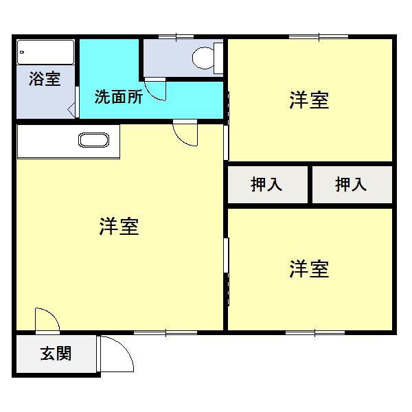 松本マンション(2LDK/1階)の間取り写真