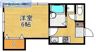 ベレーザ青山(1K/2階)の間取り写真