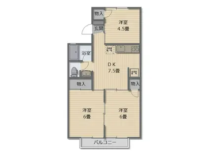 セジュール清住(3DK/2階)の間取り写真