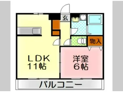 シークレフ(2LDK/2階)の間取り写真