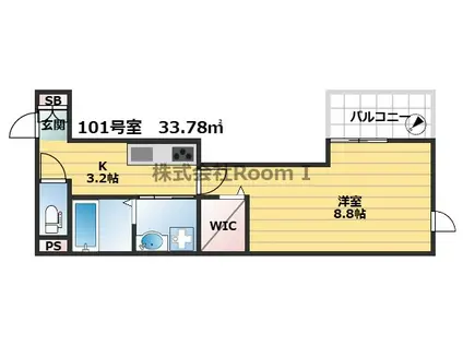 都島区中野町ヘーベルメゾン・旭化成ヘーベルメゾン(1K/1階)の間取り写真