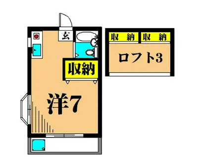 カーサ滝王子(ワンルーム/2階)の間取り写真