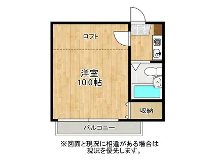 クロスポイント松江(1K/1階)の間取り写真