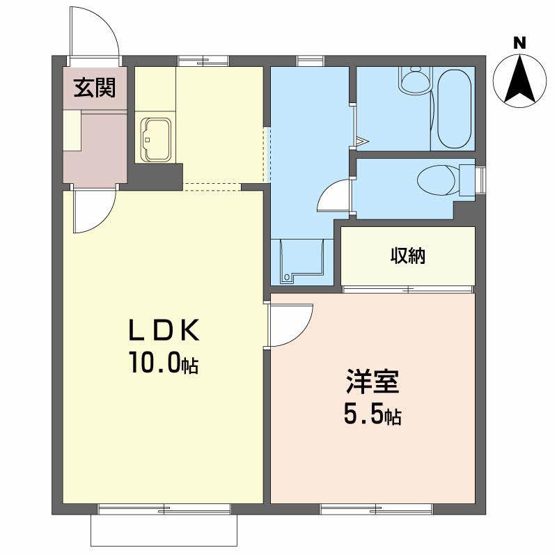 フレグランスK(1LDK/1階)の間取り写真
