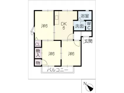 エコル エスト(3DK/2階)の間取り写真