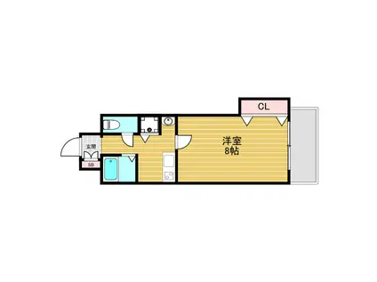 東明マンション東三国(1K/2階)の間取り写真