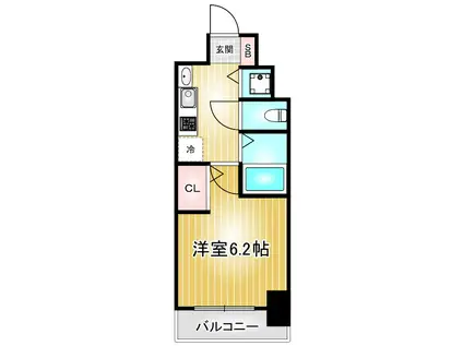 プレサンス鶴舞公園ウエスト(1K/2階)の間取り写真