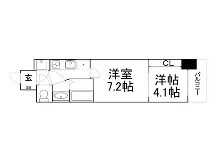 セレニテ本町エコート(1LDK/3階)の間取り写真