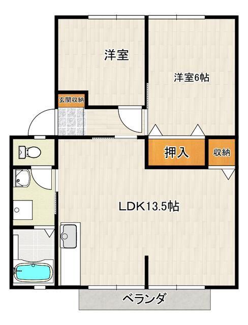 バンブーヒル(2LDK/2階)の間取り写真