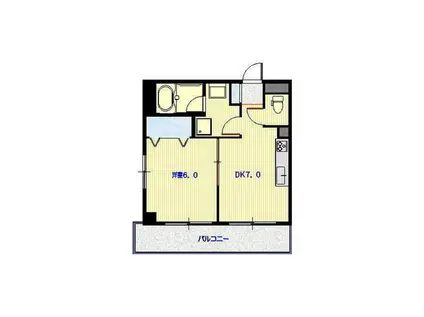 メゾン緑ケ丘(1DK/4階)の間取り写真