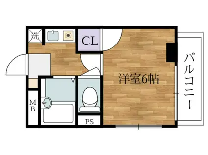 明光ハウス(1K/4階)の間取り写真