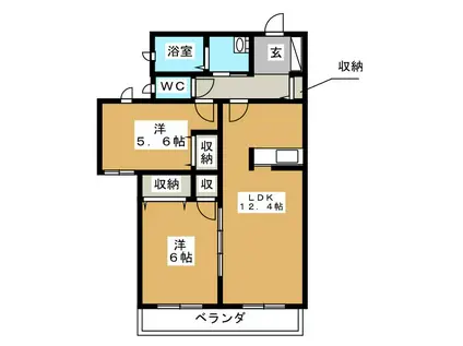 MAISON DE FAMILLE(2LDK/3階)の間取り写真
