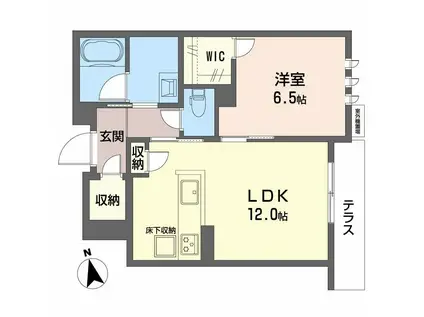 ラ カーサ 和(1LDK/1階)の間取り写真