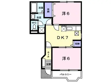 ジョイタカハシXII(2DK/1階)の間取り写真