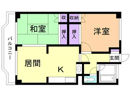 サンハイツ(2LDK/3階)の間取り写真