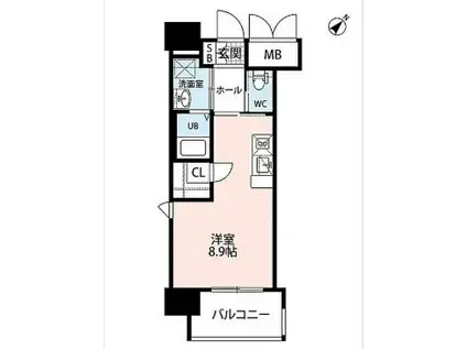 アルファシオミラーニ(ワンルーム/7階)の間取り写真