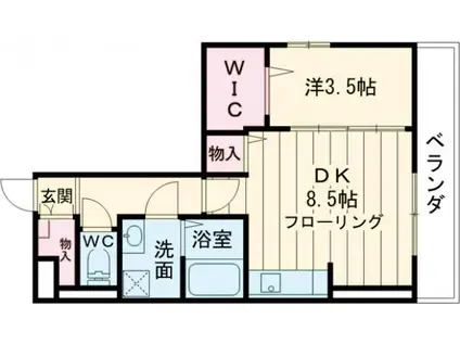 フジコーコ野田(1DK/2階)の間取り写真